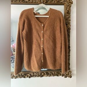 Sezane Brown Cardigan Sweater EUC